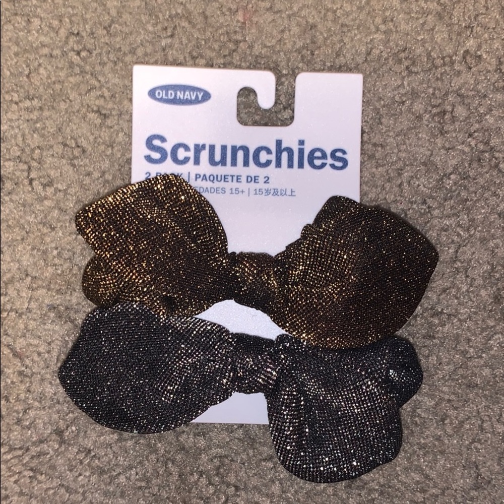 Two Pack Gold and Silver Scrunchies